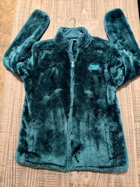 Fila Sport Dark Teal green Plush Teddy Full-Zip Jacket